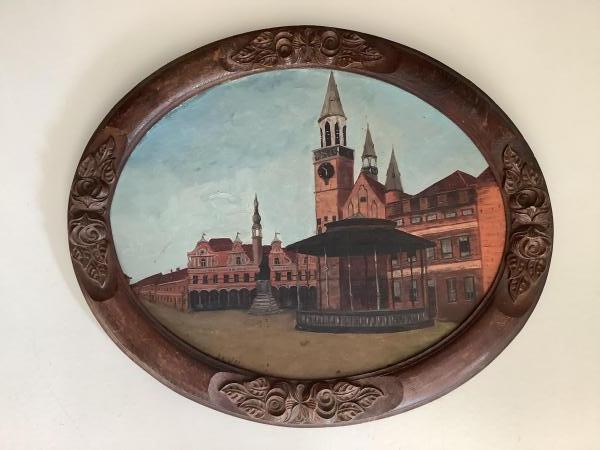 Schilderij Grote Markt Aalst - Foto 1