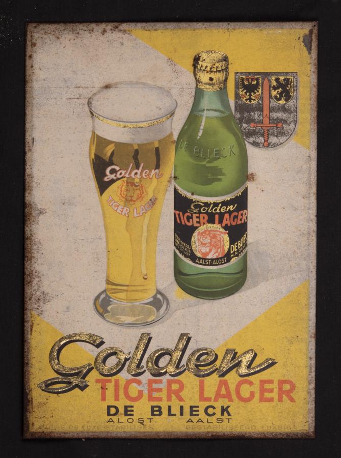 Blikken bord Golden Tiger Lager  - Foto 1